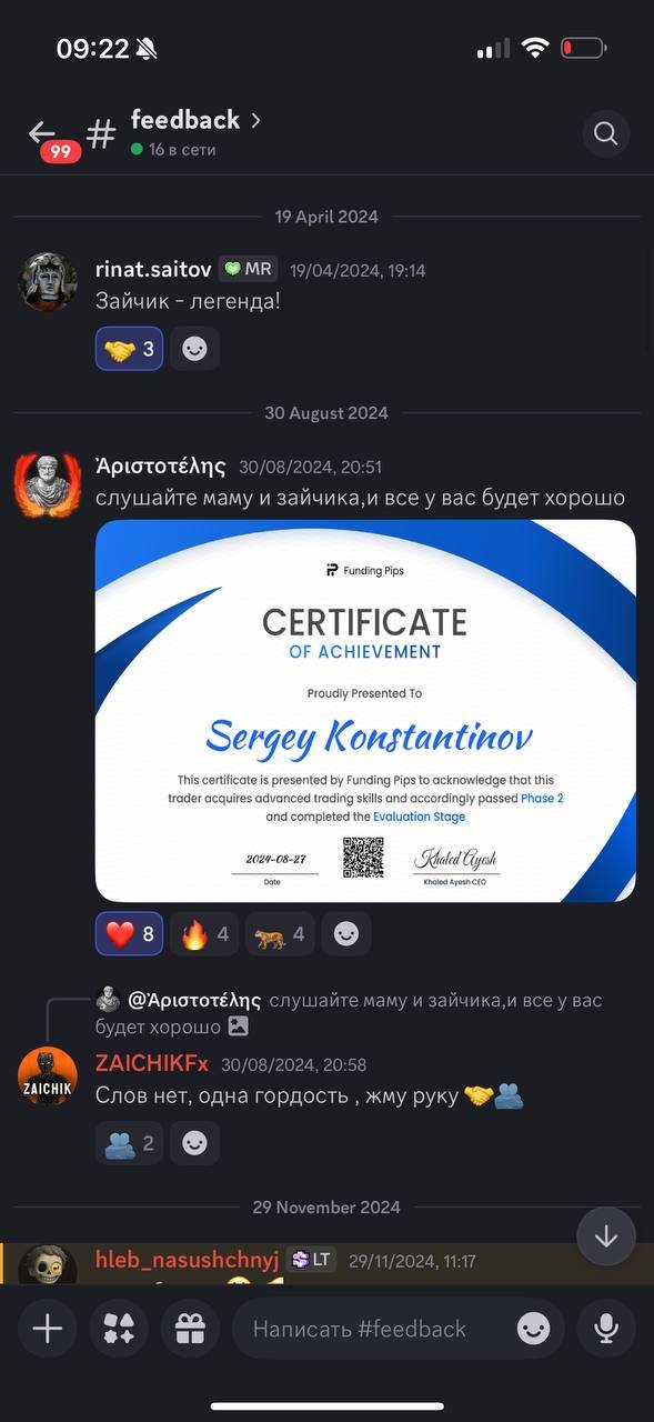 Отзыв участника ZCHK